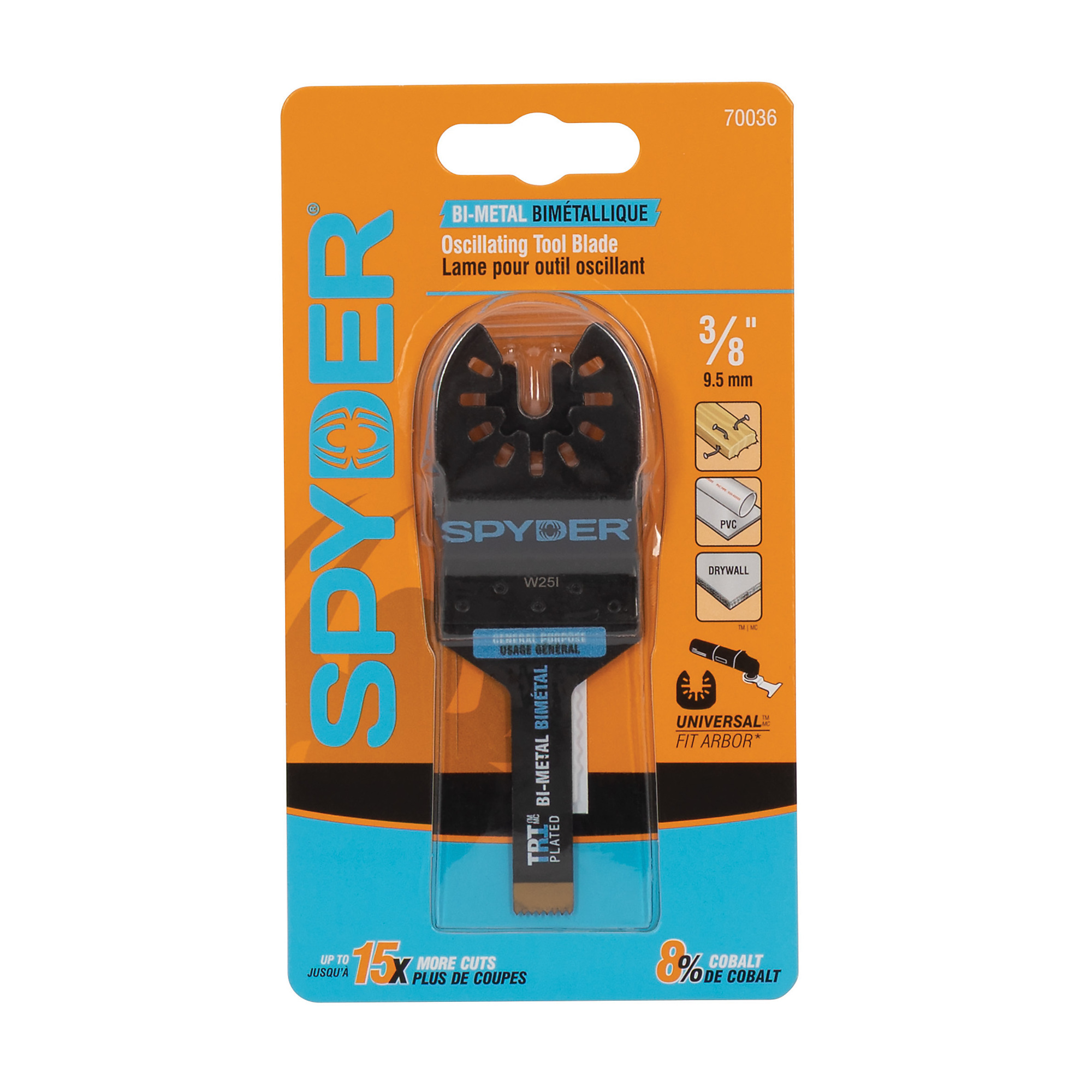 SPYDER 3/8-Inch Universal Fit Bi-Metal Oscillating Blade for General Purpose Cuts 70036